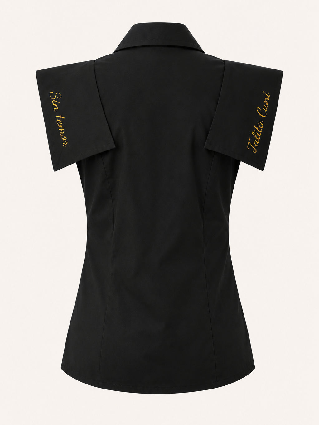 Blusa negra con bordado dorado – GORAH