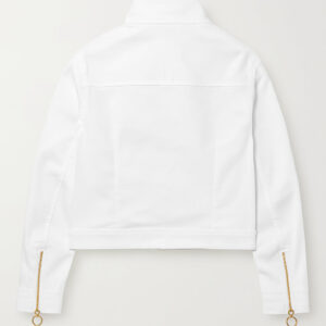 Chaqueta marfil con bordado rosa – GORAH