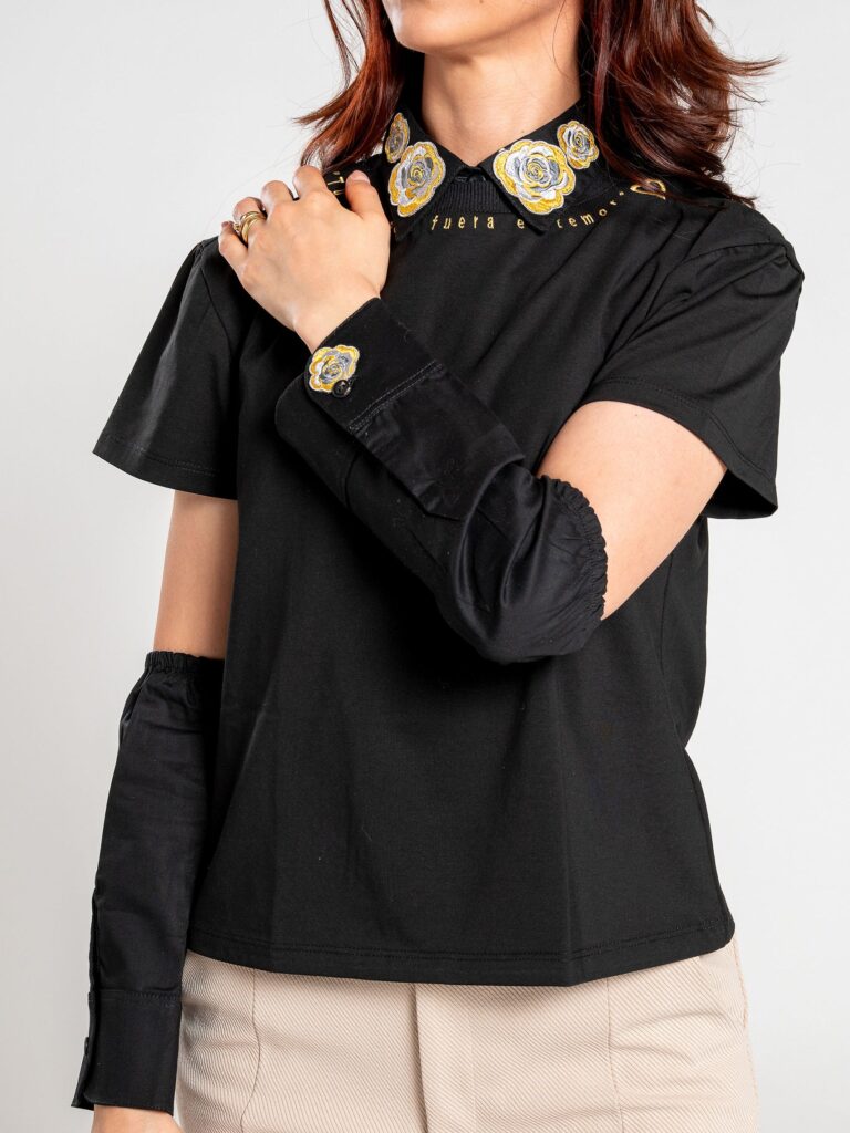 Cuello y puño marfil bordado – GORAH