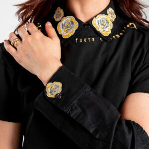 Cuello y puño marfil bordado – GORAH