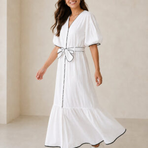 Vestido con sesgo en contraste – GORAH