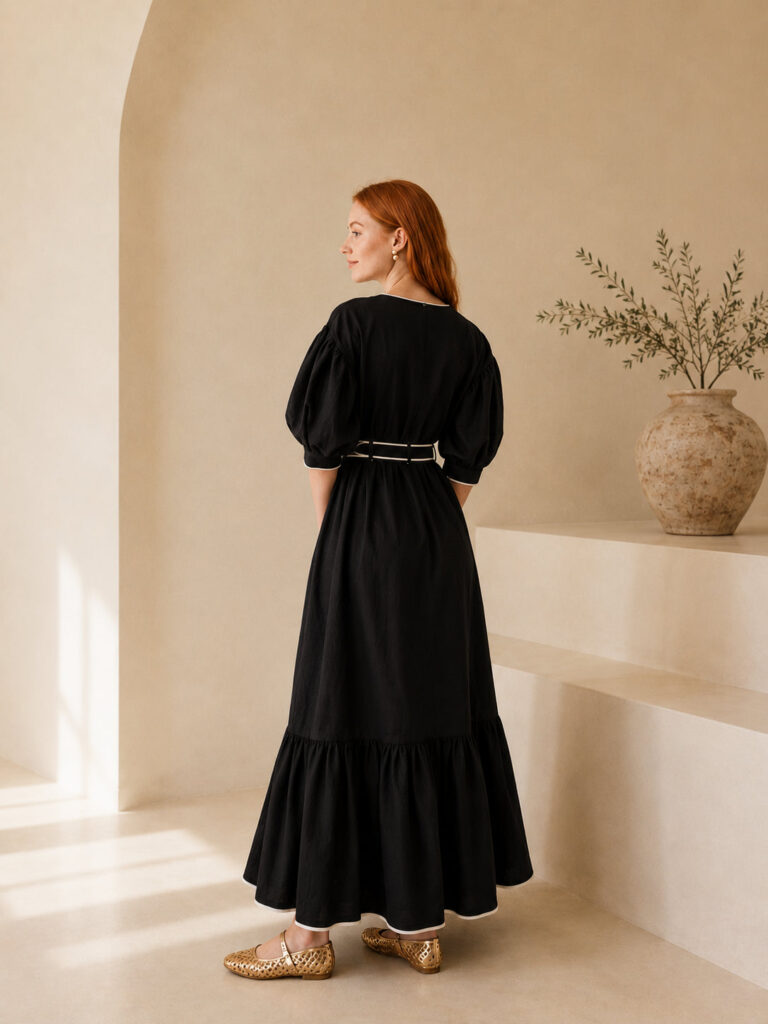 Vestido con sesgo en contraste – GORAH
