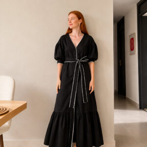 Vestido con sesgo en contraste – GORAH
