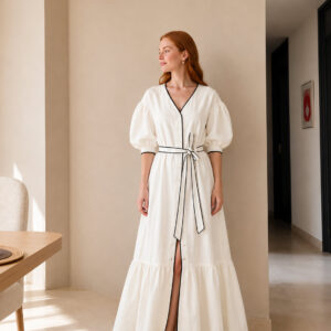 Vestido con sesgo en contraste – GORAH