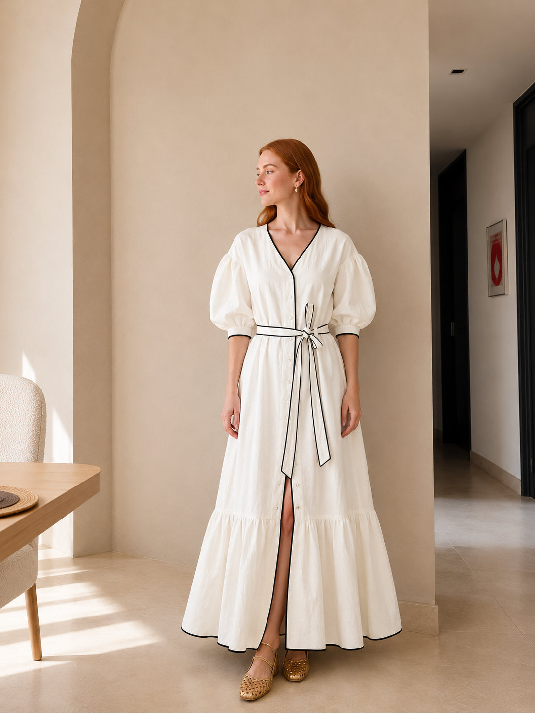 Vestido con sesgo en contraste – GORAH