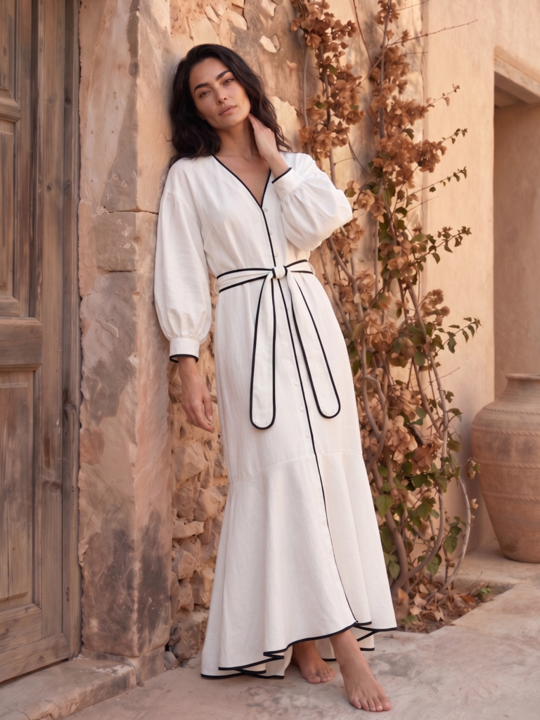 Vestido con sesgo en contraste – GORAH