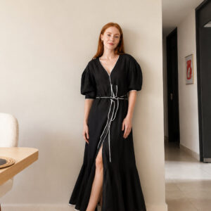 Vestido con sesgo en contraste – GORAH