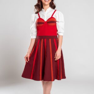 Vestido corset rojo vinotinto – GORAH