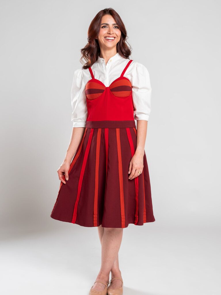 Vestido corset rojo vinotinto – GORAH