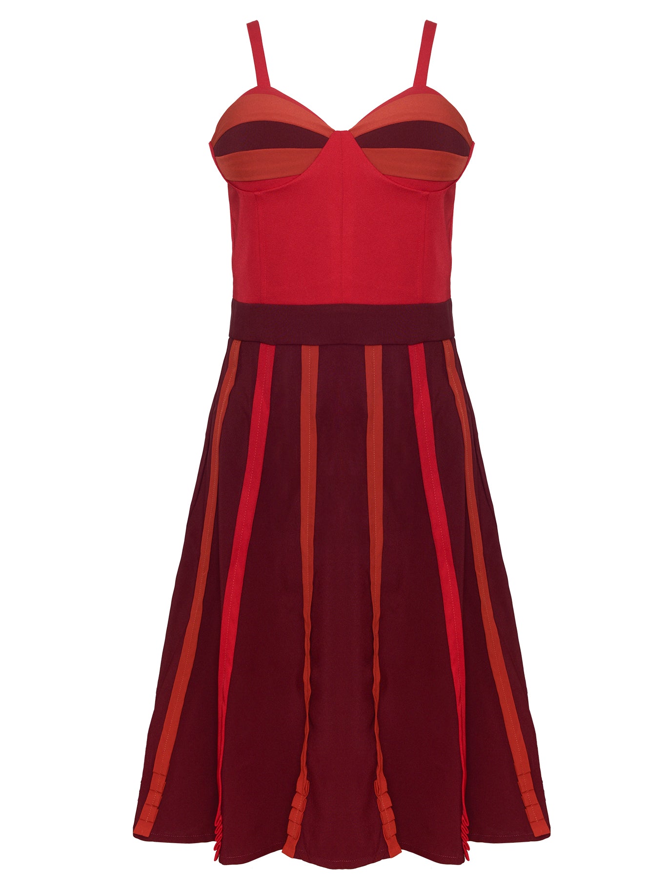 Vestido corset rojo vinotinto – GORAH