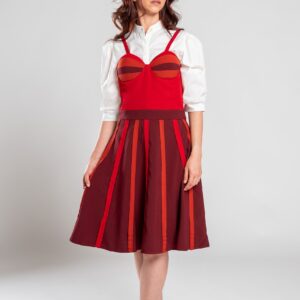 Vestido corset rojo vinotinto – GORAH