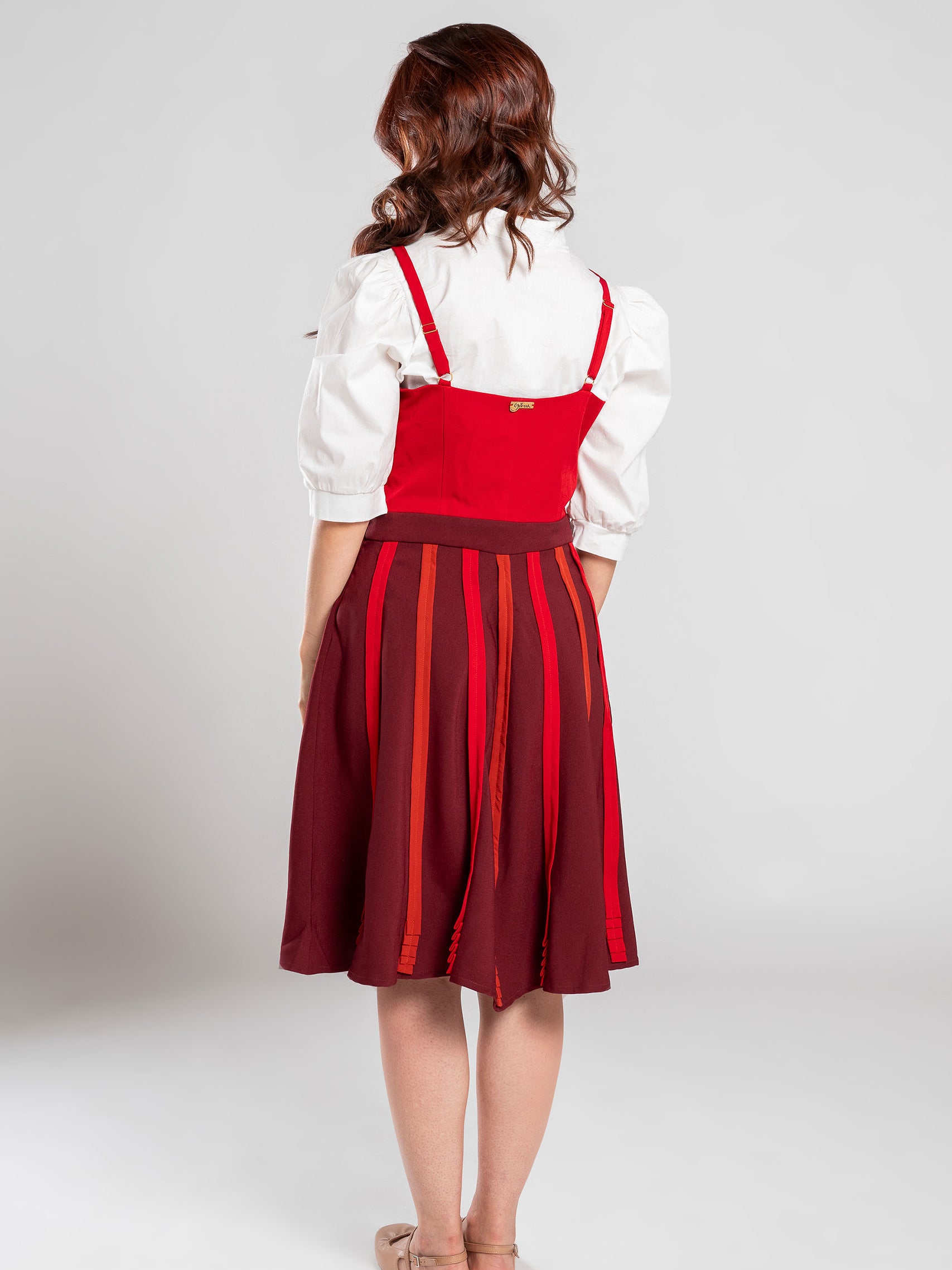 Vestido corset rojo vinotinto – GORAH
