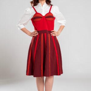 Vestido corset rojo vinotinto – GORAH