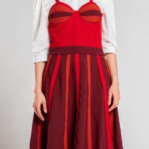 Vestido corset rojo vinotinto – GORAH
