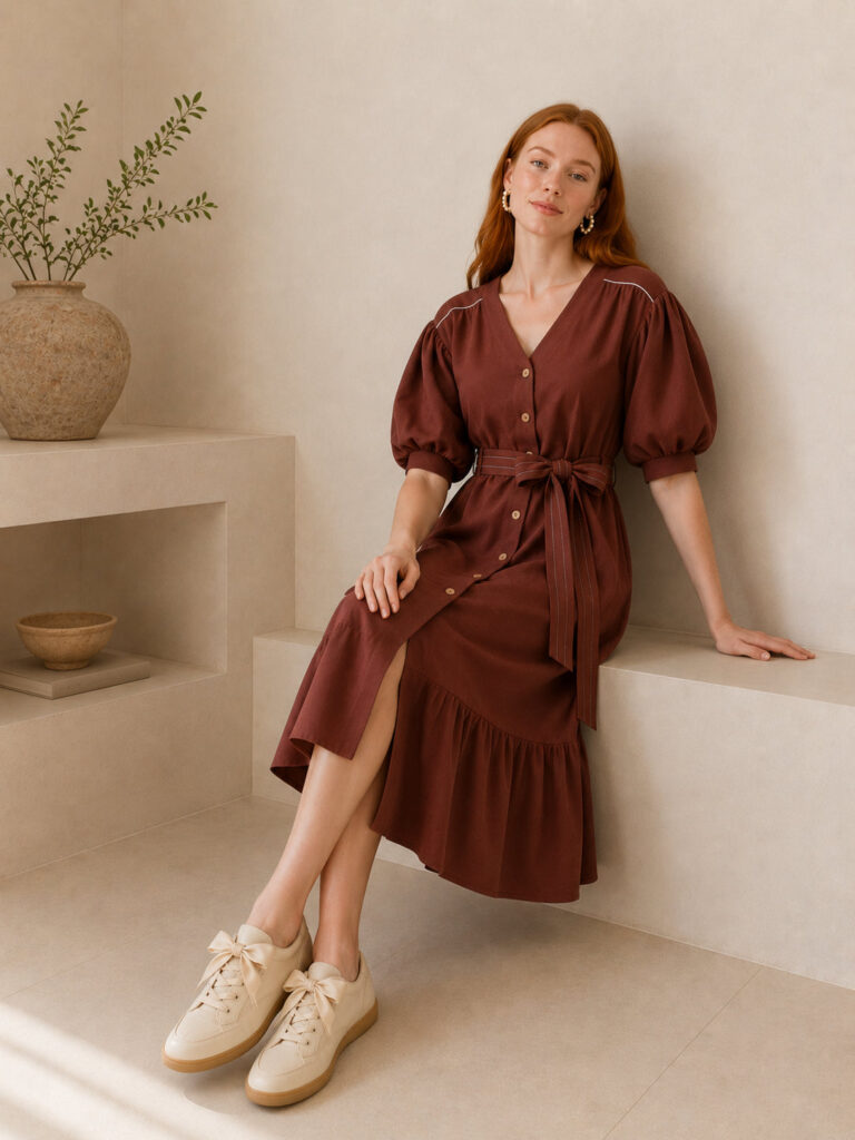 Vestido corto con botones de diseño – GORAH