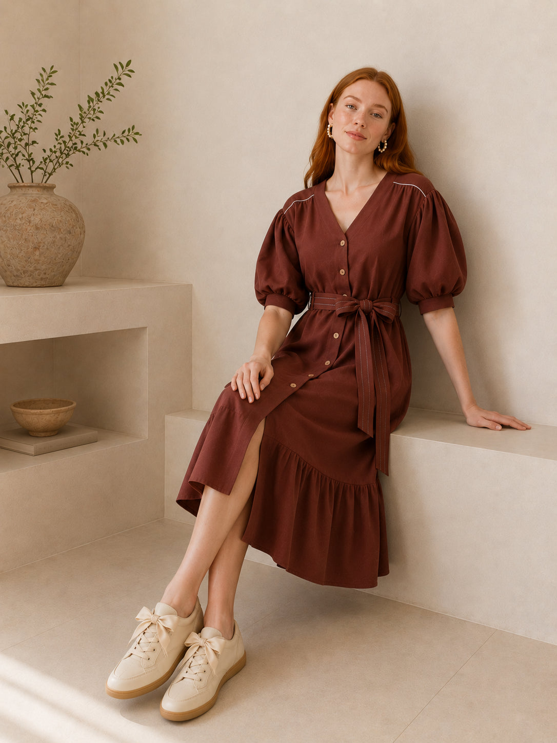 Vestido corto con botones de diseño – GORAH