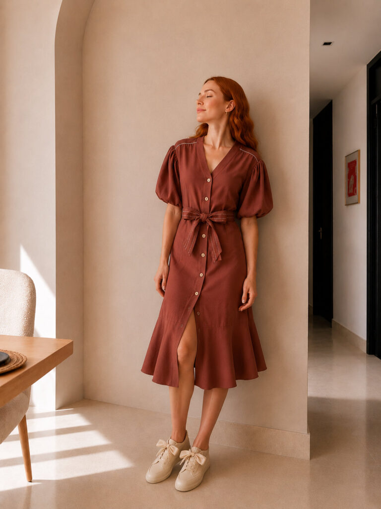 Vestido corto con botones de diseño – GORAH