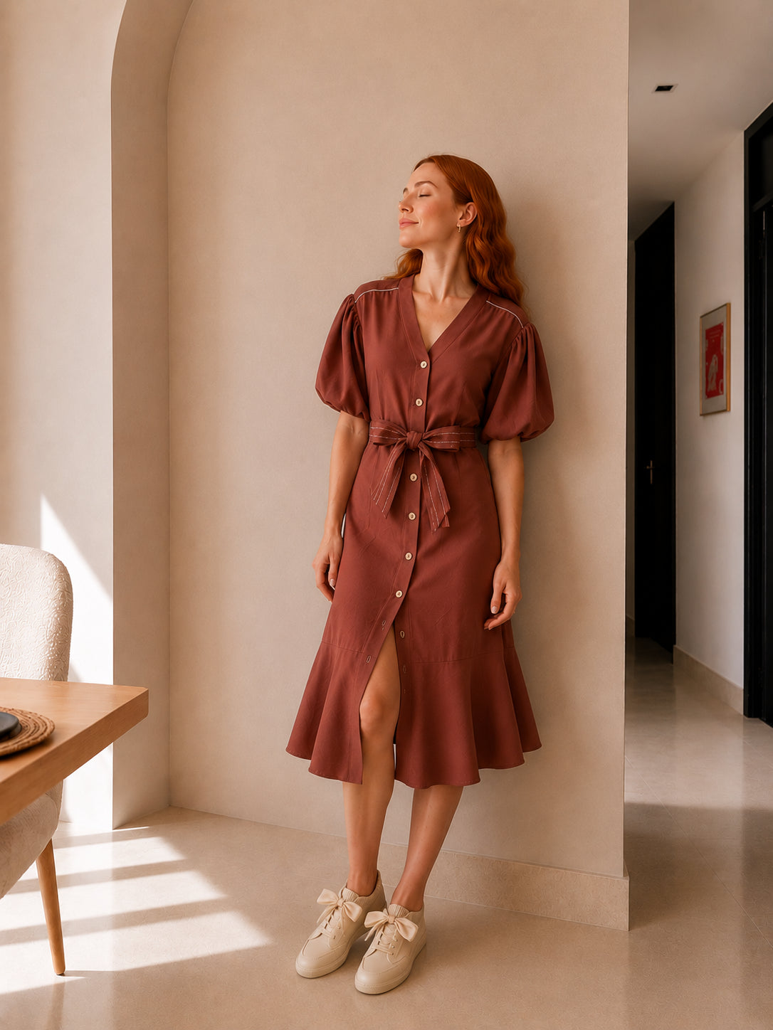 Vestido corto con botones de diseño – GORAH