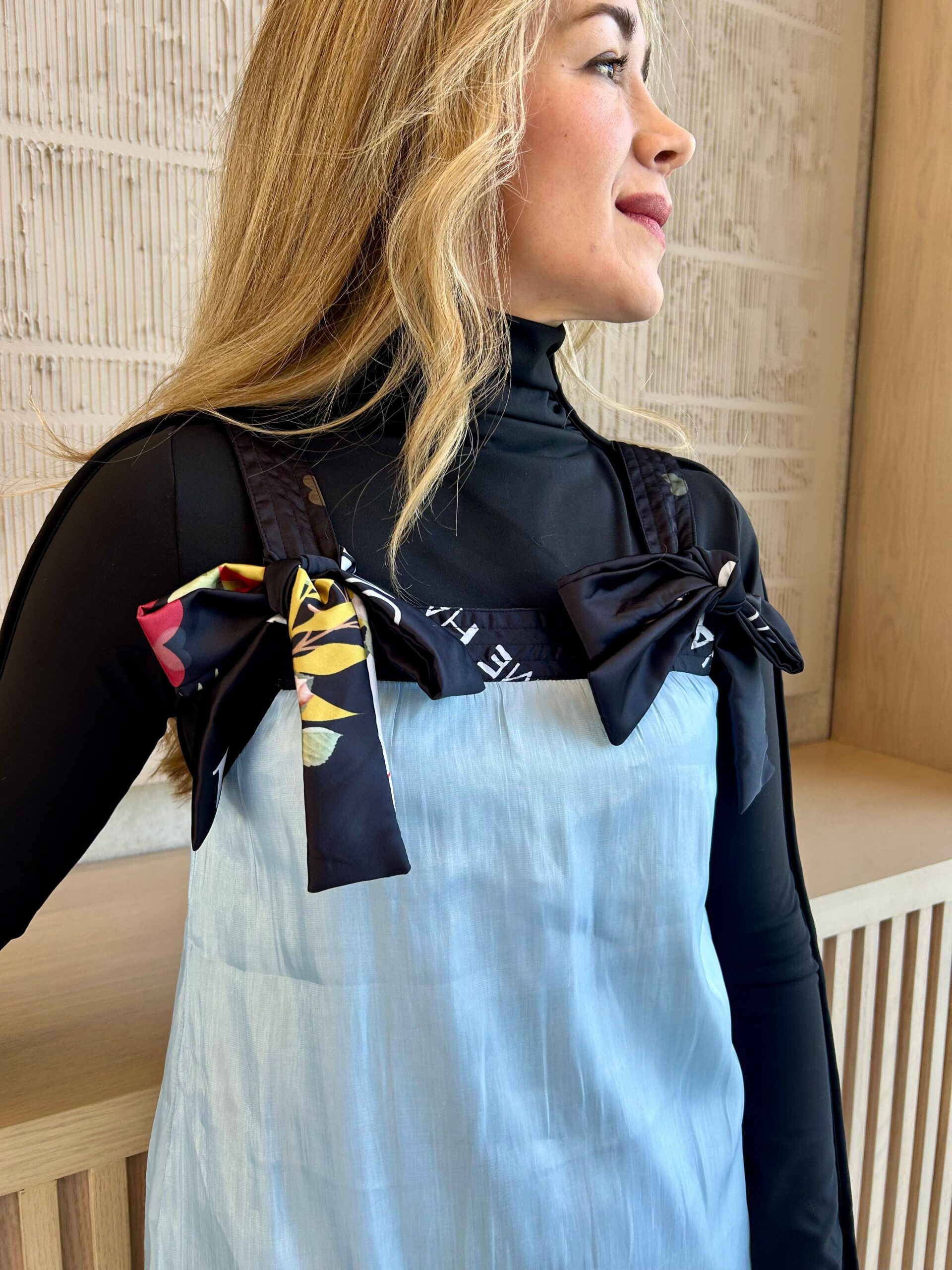 Vestido talego azul con negro Madam – GORAH